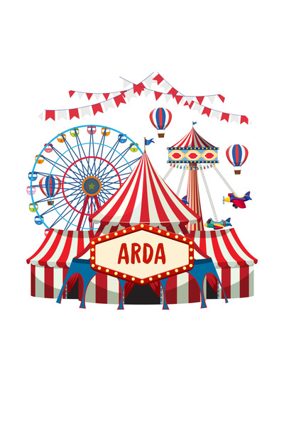 Pera İsme Özel Karnaval Konsept Etiket Yuvarlak 4 cm - 72 Adet