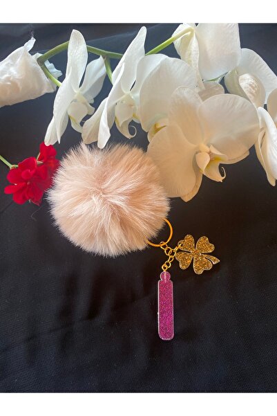 Bellinzona Breloc cu litera I, cu sclipici mov, accesoriu pentru geantă [cu o...