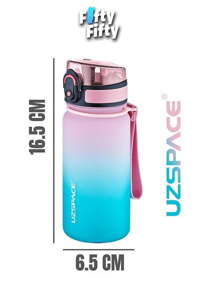 Uzspace 350 ml Double Color Softtouch Tritan Children's Water Bottle Without Straw -Ffcol350Mluzs
