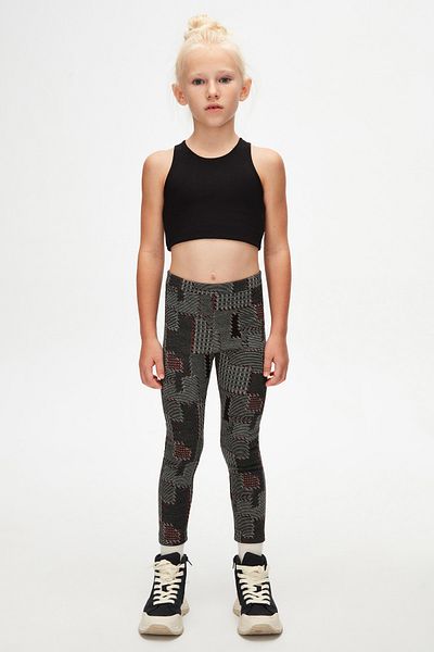 LOVETTI Girl's knitted Winter Leggings - Mixed Caneles Pattern