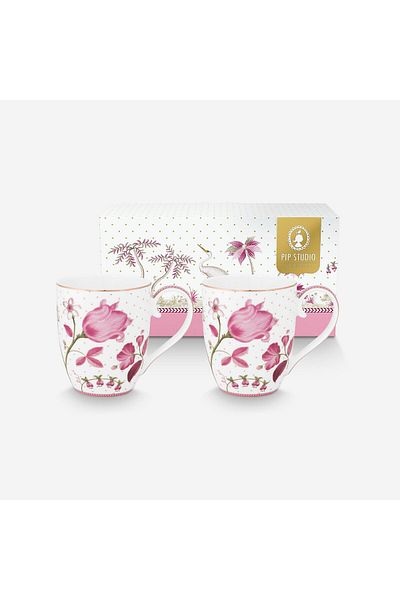 Pip Studio Jolie White Porcelain Mug Set 450 ml