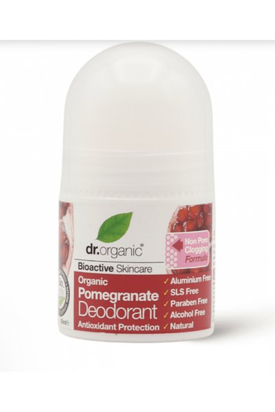 dr.organic مزيل عرق دكتور أورجانيك برائحة الرمان، 50 مل - طبيعي، خالٍ من الأل...