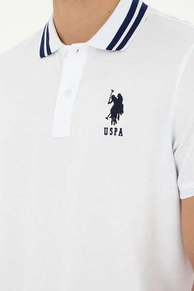 U.S. Polo Assn. Gsd01ıy024 Λευκό ανδρικό μπλουζάκι με γιακά πόλο 1792252