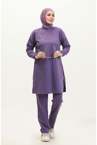 sefamerve Σετ αθλητικής φόρμας Purple Slit - 03060-06