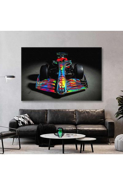 SML TABLO F1 Vehicle Racing Car Τελευταίο μοντέλο Ολόγραμμα Race Car Οριζόντια ζωγραφική σε καμβά