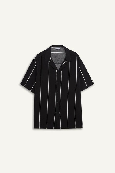 DeFacto Cămașă neagră pentru bărbați E2559AX/BK81