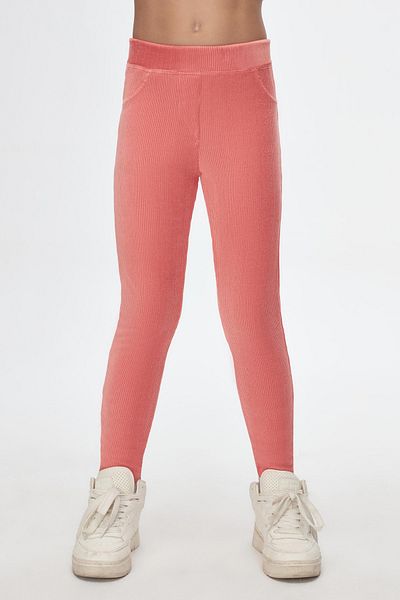 LOVETTI Salmon Girl's Corduroy Tights with Pockets