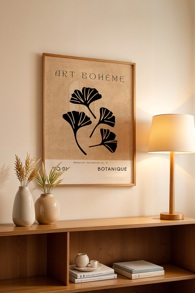 Basquiart Poster din seria Bohemian cu ramă din lemn, Tablou nr:117