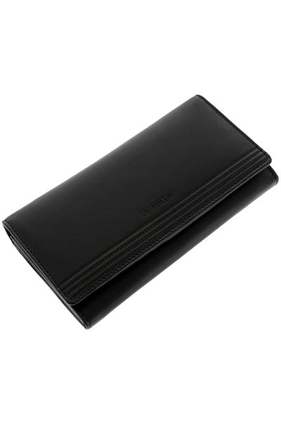 GiftExpress Women's leather wallet La Scala black