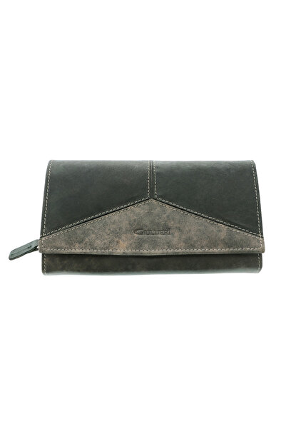 GiftExpress Portofel dama piele verde Genuine Giultieri 18cm