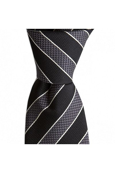1001 Kravat Gray Striped 8 cm Wide Tie
