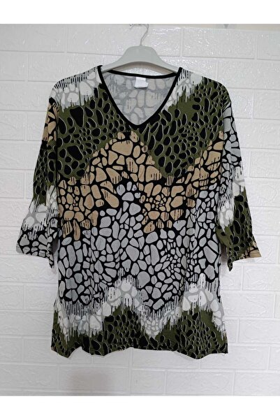 anne moda ankara بلوزة صيفية كاملة بأكمام كابري 95% فيسكوز مضادة للعرق