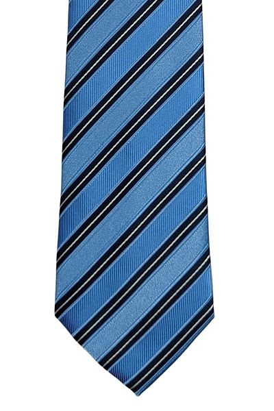 1001 Kravat Blue Double Striped Classic Tie