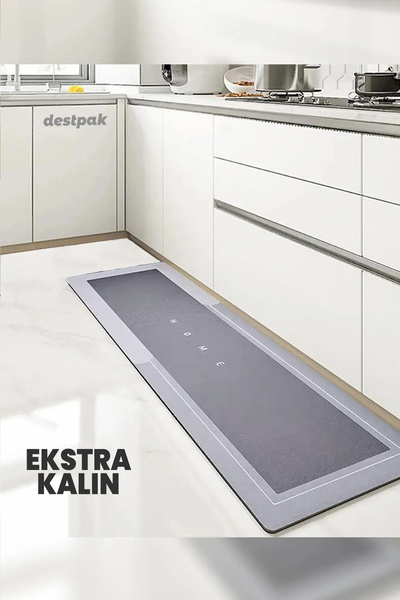 Destpak 40x120cm (KALIN) Su Emici Kaymaz Tabanlı Banyo Paspası - Mutfak Tezga...