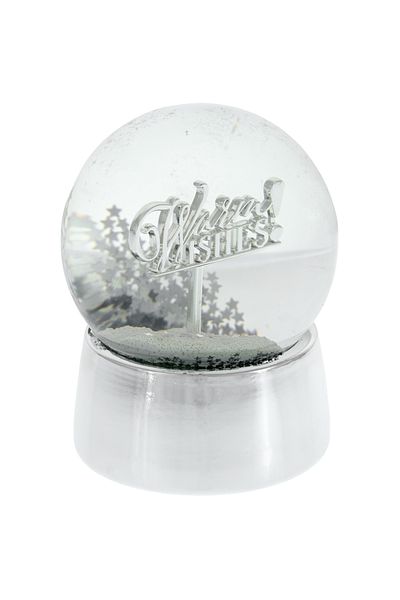 GiftExpress Large silver snow globe Warm Wishes