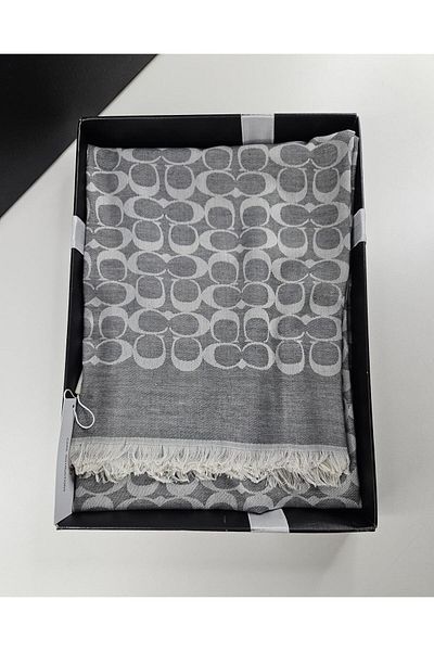 Webinay Home C Pattern Cotton Silk Wool Shawl 4 Seasons Double-Sided