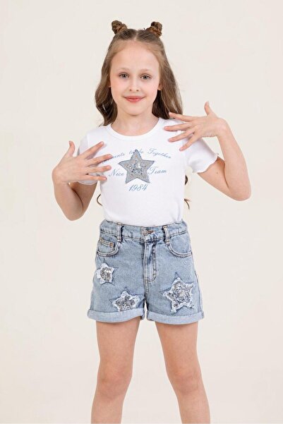 markamodi Special Design Embroidered Denim Shorts