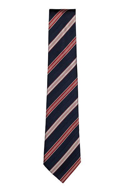 1001 Kravat Navy Blue Red Striped Stylish Tie