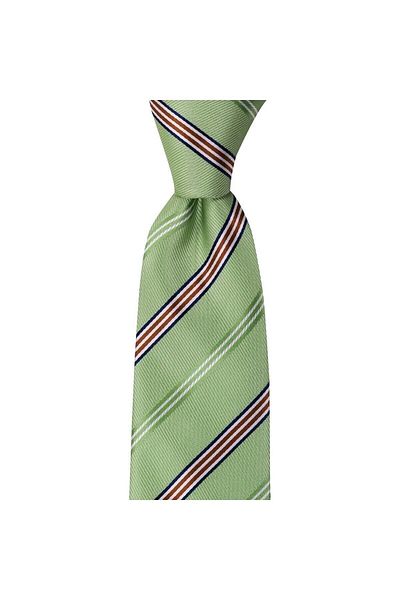 1001 Kravat Green Striped 8 cm Wide Tie