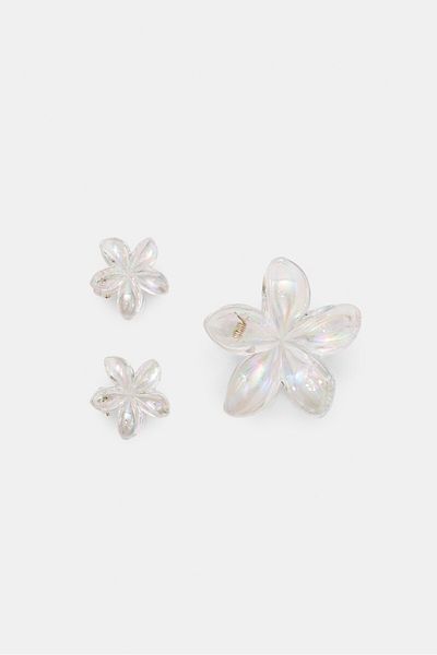 Stradivarius Set of 3 floral hair clips