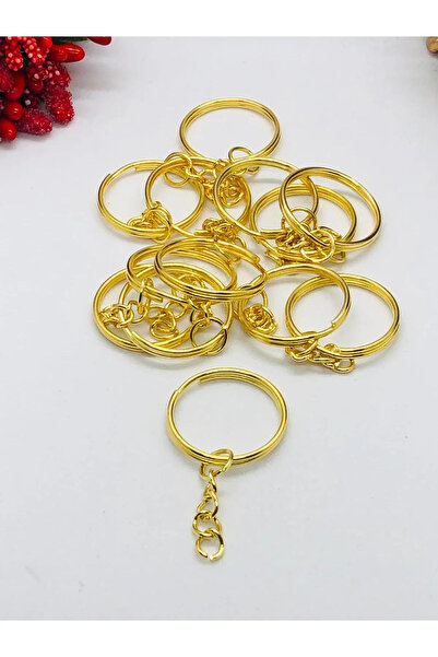 İnDerin Breloc de aur 🔑   Aparat pentru chei cu lanț de 25 mm, rezistent la ...