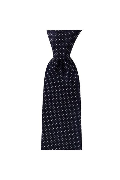 1001 Kravat Navy Blue Patterned 8 cm Wide Tie with Handkerchief