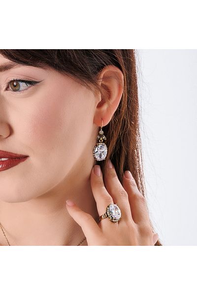Atelier LEO Handmade Jewellery مجموعة كوسم سلطان من النحاس المصنوعة يدويًا من حجر الزركون لا تسبب تصبغ مجموعة مجوهرات نسائية