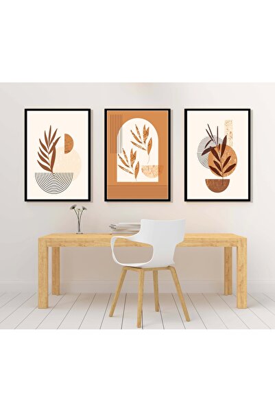 bestablo 3 bucăți flori boho, set de pictură pe lemn înrămat, decorațiuni pen...