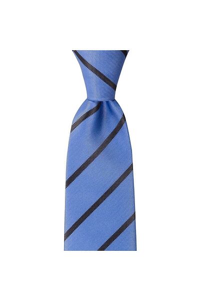 1001 Kravat Blue Striped 8 cm Wide Tie with Handkerchief