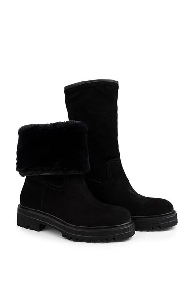 Deery Hakiki Süet Siyah Kadın Bot