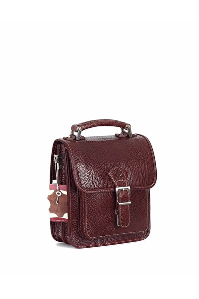 Aka Deri حقيبة يد وكتف جلد بني - 204 61