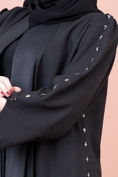IKKXA Luxury Beadwork Open Abaya