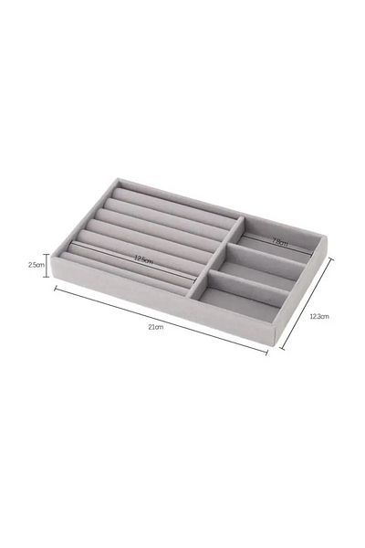 Choice Grey-d Upgrade Velvet Jewelry Storage Box Necklace Stackable Display Tray Bracelet Earring Organizer