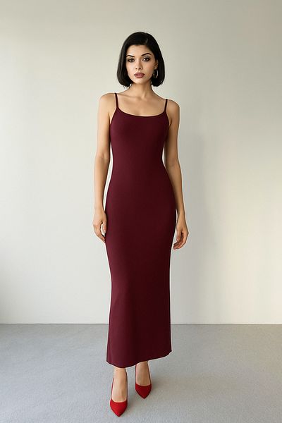 MEECY Rochie de bază cu bretele de frânghie pentru femei
