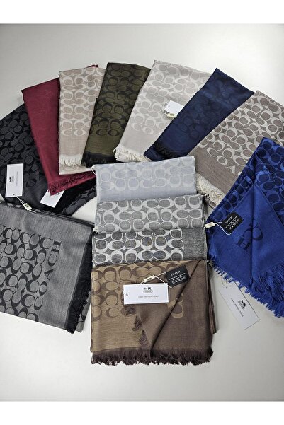 Webinay Home C Desen Pamuklu İpek Yün Şal 4 Mevsim Çift Taraflı