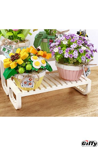 giffy Toy Mini Block 543 Pieces of Flowers - Various Botanical Flowers Gift Couple and Family Activity