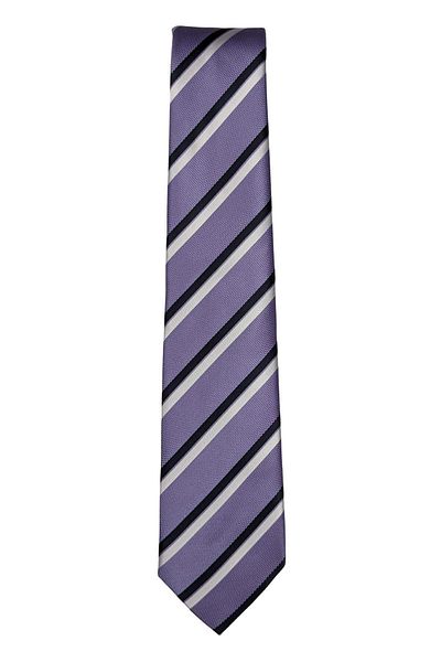 1001 Kravat Italy Production - Purple and Black Striped Tie, 8 cm Width and 145 cm Length
