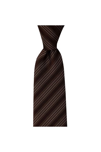 1001 Kravat Brown Striped 8 cm Wide Tie