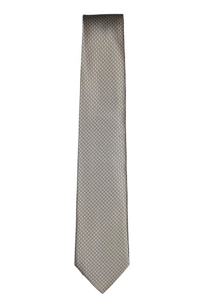 1001 Kravat 7 cm Wide Light Gray Patterned Thin Tie