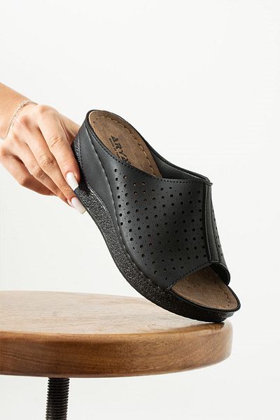 AlbiShoes Nicky, talpă groasă, moale, 6 cm, toc ascuns, papuci de casă pentru femei, papuci de zi cu zi