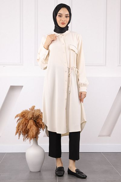 İmajButik Stone Side Tie Linda Tunic