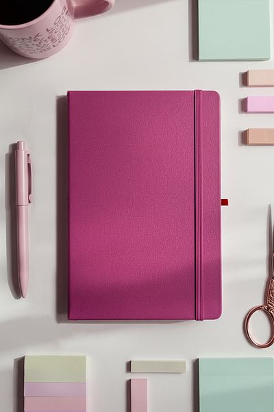 inkglo Pink Striped Notebook Hard Cover Undated Agenda Notepad 13X21 cm
