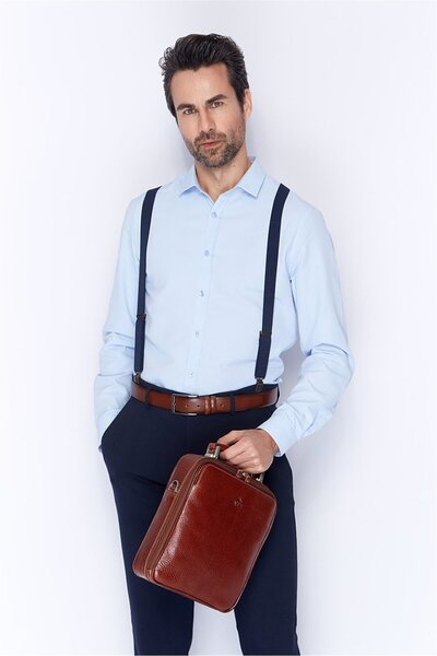 Aka Deri Shiny Tan - Leather Portfolio Bag 375