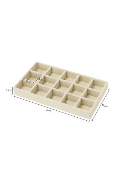Choice Beige-f Upgrade Velvet Jewelry Storage Box Necklace Stackable Display Tray Bracelet Earring Organize