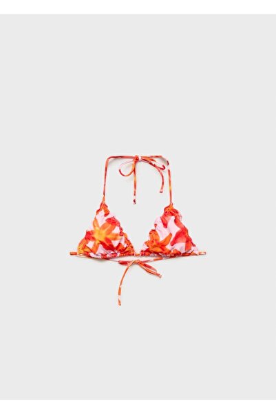 MANGO Woman Çiçekli Üçgen Bikini Üstü