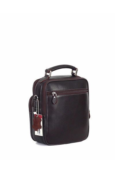 Aka Men's Brown Leather Portfolio Bag