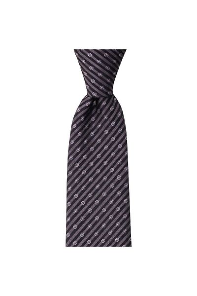 1001 Kravat Gray Patterned 8 cm Wide Tie