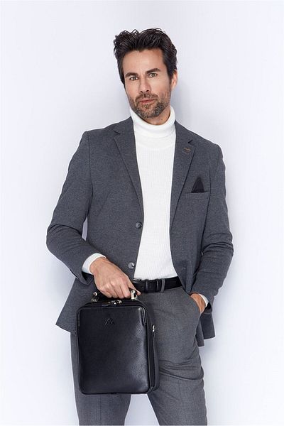 Aka Deri Floter Black - Leather Portfolio Bag 375