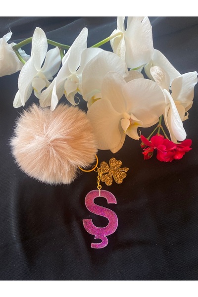 Bellinzona Breloc cu litera șiruită în violet cu sclipici - Accesoriu pentru ...