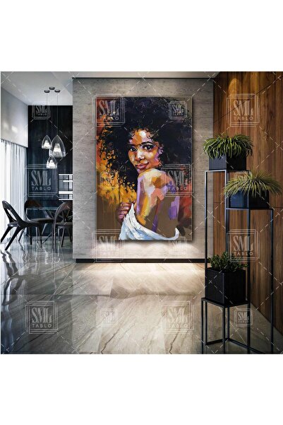 SML TABLO Αφρικανική μαύρη γυναίκα Αφροαφρικανική έθνικ ενδυμασία Σγουρά μαλλ...